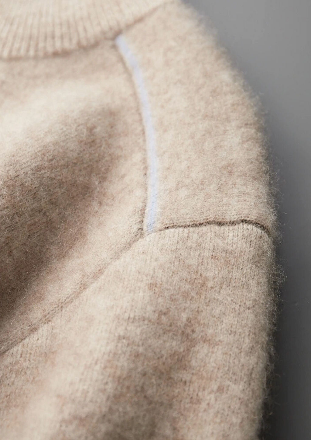 PREMIUM CASHMERE TWO TONE ZIP CARDIGAN